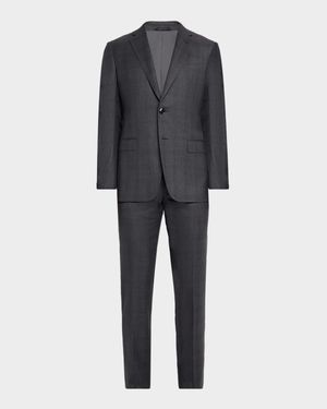 Men's Subtle Tonal Plaid Two-Piece Suit