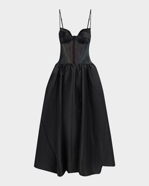 Peel-Bust Lace-Up Corset Gown