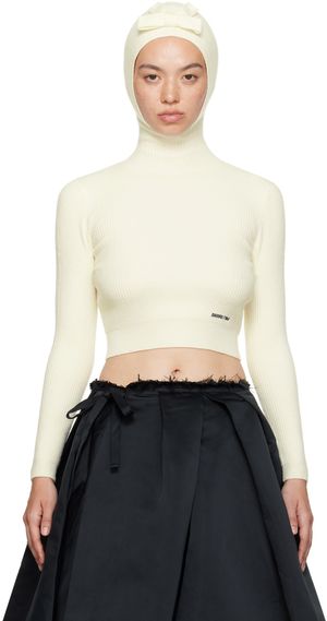 SHUSHU/TONG Off-White Hooded Turtleneck