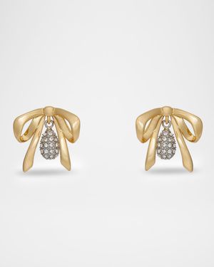 Crystal Dainty Pave Bow Earrings