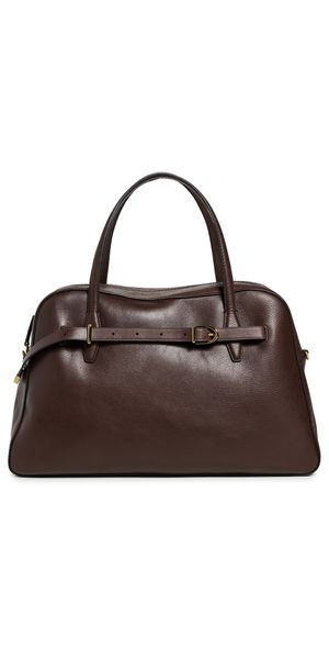 Madewell The Belted Satchel Leather Bag Rich Brown One Size