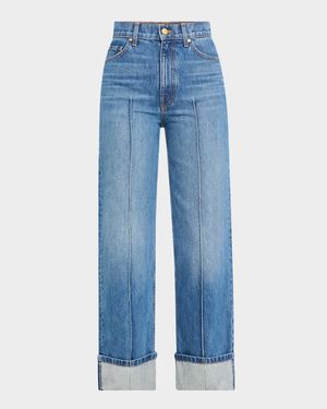 The Genevieve Pintuck Wide-Leg Denim Jeans