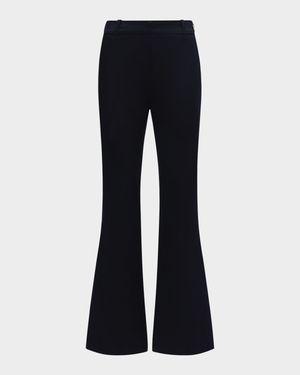 Mila Cropped Flare-Leg Stretch Cotton Pants