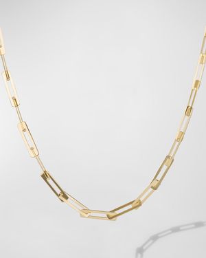 Laser Open Interlocking Rectangle Necklace, 30"L