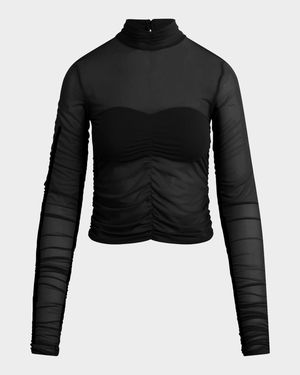 The Love Language Ruched Mesh Top
