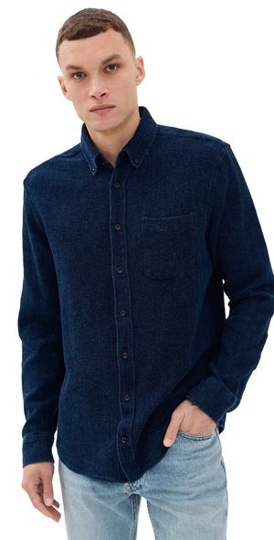 Taylor Stitch Jack Waffle Indigo Shirt Indigo Waffle 46