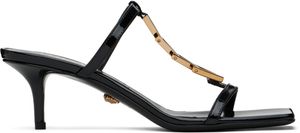 Versace Black Patent Heeled Sandals
