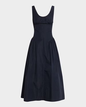 Kendall Sleeveless Technical Cotton Midi Dress