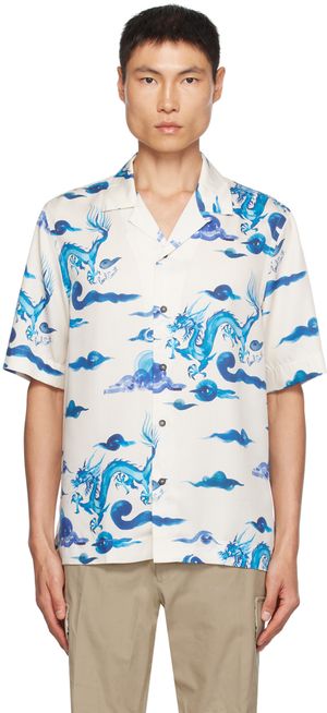 Paul Smith Off-White & Blue Regular Shirt