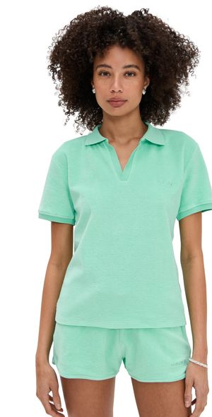 Hunza G Terry Toweling Polo Green M
