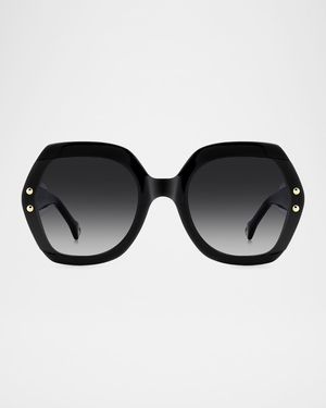 Logo-Print Round Acetate Sunglasses