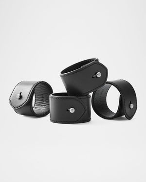 Wyatt Leather Napkin Rings, Set of 4