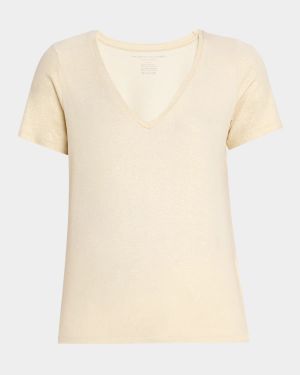 Soft Touch V-Neck Shimmer Jersey T-Shirt