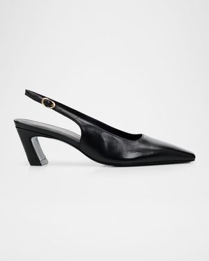 50mm Stassi Leather Slingback Pumps