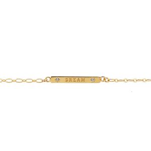 Nilai - Bracelet plaqué or mantra - Taille Unique - Doré