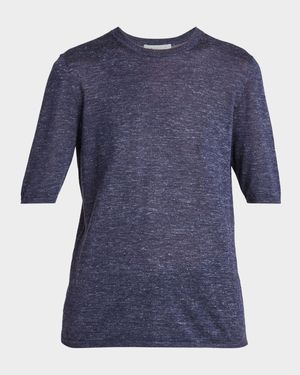 Chryse Short-Sleeve Melange Cashmere Sweater
