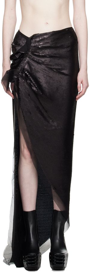 Rick Owens Black Edfu Maxi Skirt