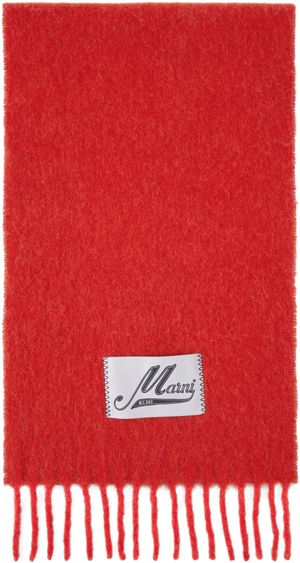 Marni Écharpe rouge en alpaga