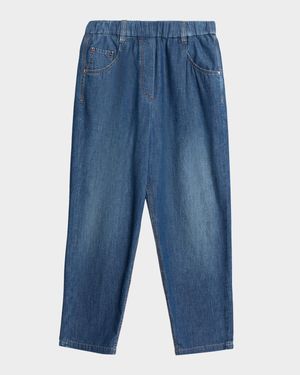 Super Lightweight Denim Tapered-Leg Ankle Jeans