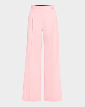 Pleated Wide-Leg Seasonless Wool Trousers