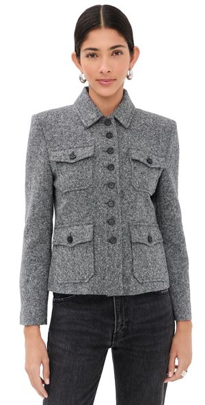 Nili Lotan Jamison Jacket Black Donegal 0