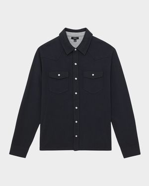 Men's Ledger Cotton and Cashmere Western Knit Overshirt