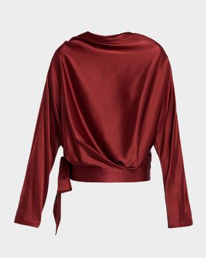 Phoebe Draped Silk Blouse
