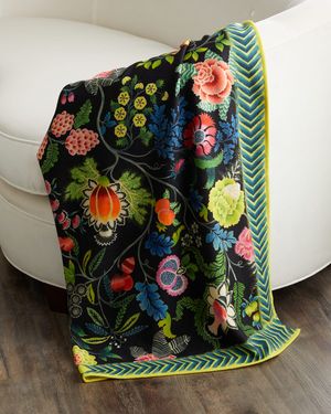 Brocart Decoratif Noir Throw, 51" x 71"