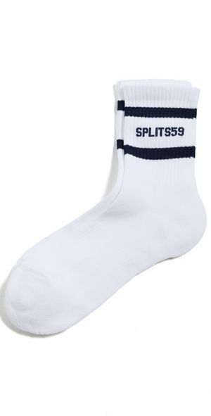 Splits59 Logo Stripe Quarter Socks White/Black One Size