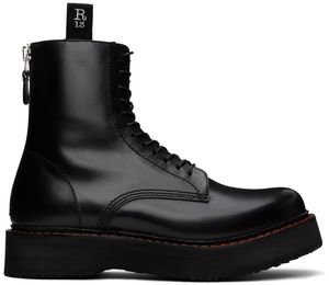 R13 Black Single Stack Boots