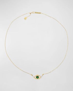 Hexagon Evil Eye Pendant Necklace