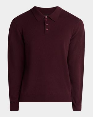 Men's Cashmere Knit Polo Sweater