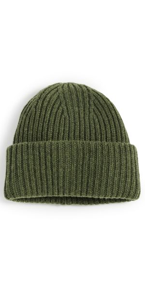 Carolina Amato H155 Ribbed Beanie Avocado One Size