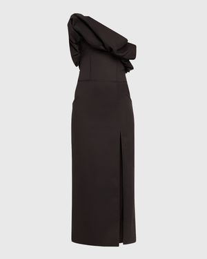 Noche Habanera One-Shoulder Puffed Dress