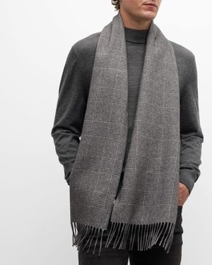 Men's Dallas Silk-Cashmere Glen Check Scarf