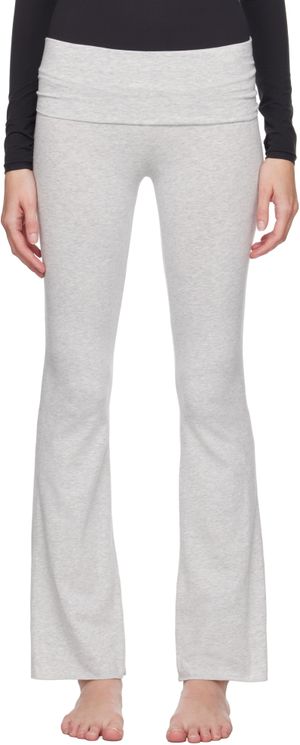 SKIMS Pantalon de détente gris à taille repliée - Cotton Jersey
