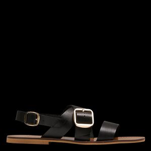 Maison 123 - Sandales plates en cuir - Taille 41 - Noir