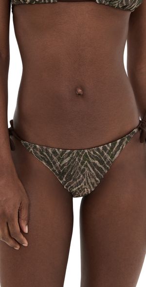 Ramy Brook Zebra Benni Bikini Bottoms Beach Brown Zebra L