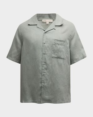 Men's Air Linen Convertible Collar Short-Sleeve Shirt