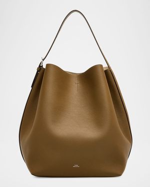 Belted Leather Tote Bag