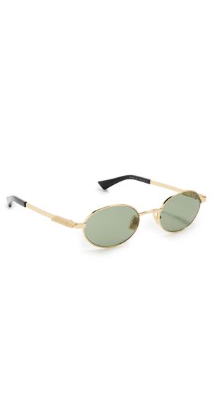 Bottega Veneta Stretch Metal Sunglasses Gold-Gold-Green One Size