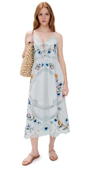 Sea Celia Embroidery Slip Dress Sky XL