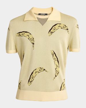 Men's Marino Banana Jacquard Polo Shirt