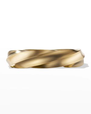 Men's 18k Yellow Gold Cable Edge Band Ring