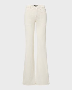 Crosbie Wide-Leg Patch Pocket Corduroy Jeans