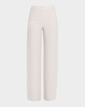High-Rise Textured Armure Trousers