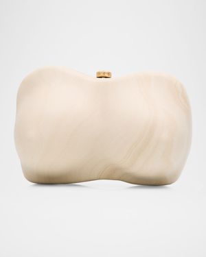 Reina Marbled Acrylic Sculptural Clutch Bag