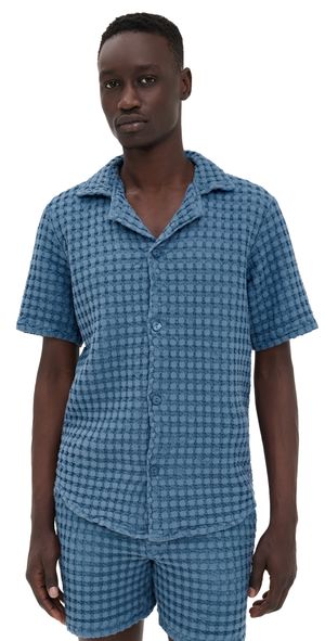 OAS Coronet Cuba Waffle Shirt Blue XL