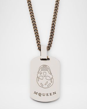Men's Skull Plate Necklace