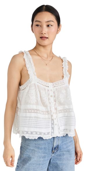 LoveShackFancy Sully Top White XL